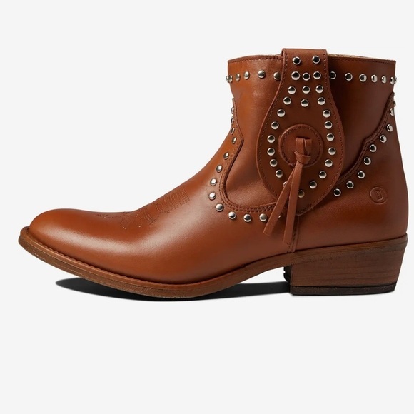 Dingo Destry Boot woman’s leather ankle Brown Studded Cowgirl shoe New Size 7.5 - Picture 4 of 10